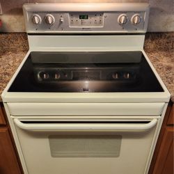 Bisque Frigidaire 30-inch Electric Glass Top Stove 