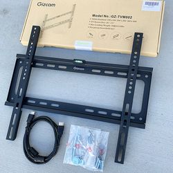 (Brand New) $10 Low-profile Fixed 26-55” TV Wall Mount Bracket, Max 110 lbs with 5ft HDMI Cable