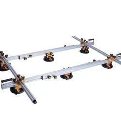 Large Format Tile and Slab Carry System-Heavy Duty Suction Cup Lifter, 6, 8 in. Suction Cups w/ 350 lb. Capacity Per Cup