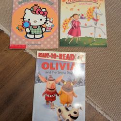 Lot Of 3 Level 1 Books For Girls - Hello Kitty, Olivia, Pinkalicious 