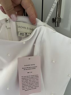 Sachin & Babi Gemma Strapless Back Bow Pearl Midi Dress Size 14