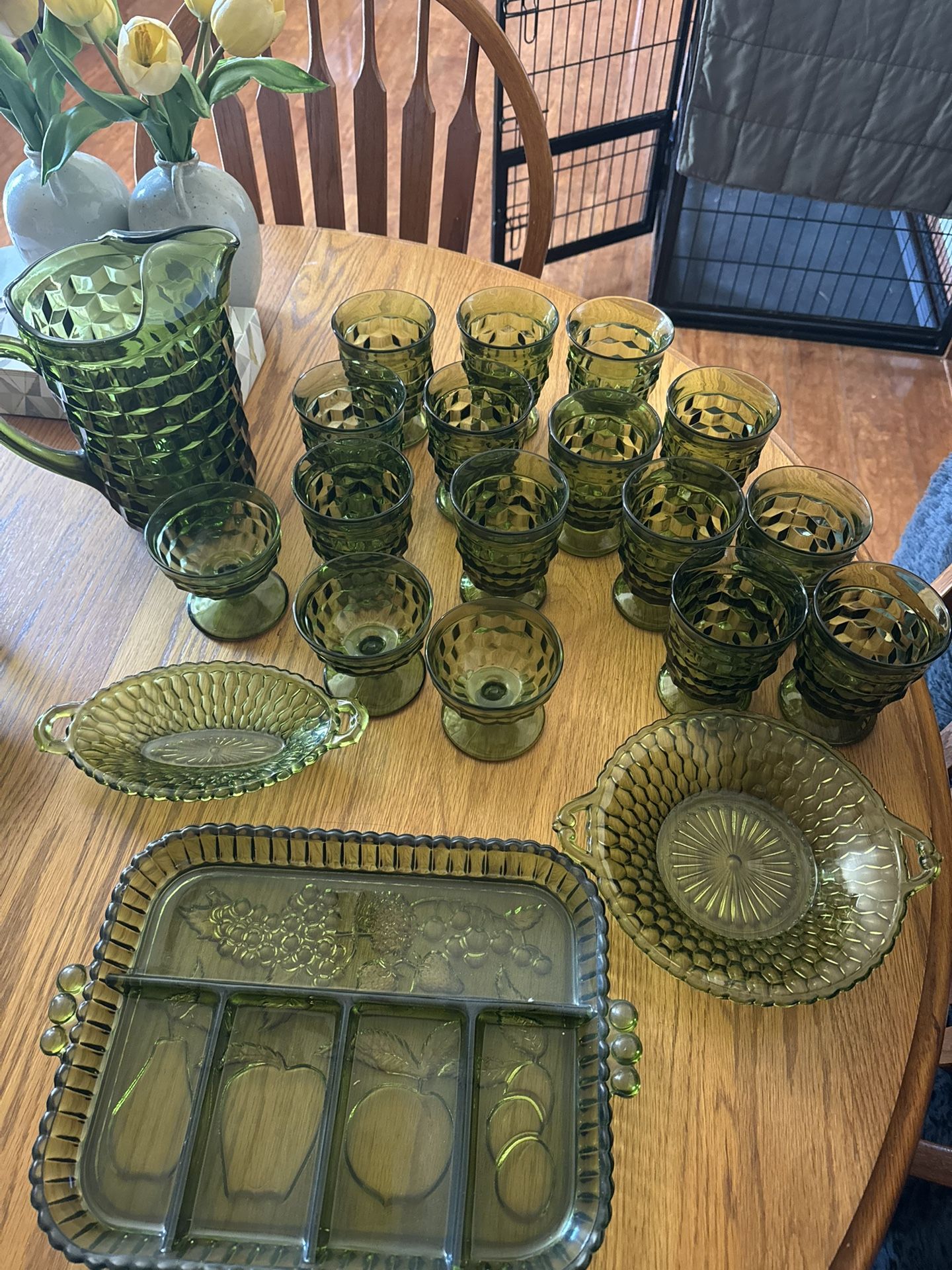 Vintage Green Glass Collection