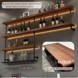  TAUODUYY 51.1in Large Wine Rack with LED Light