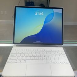 Apple iPad Air M2 A2898 StarLight 128 GB Storage Wi-Fi Built-In Front Camera Tablet with A2480 Keyboard Case