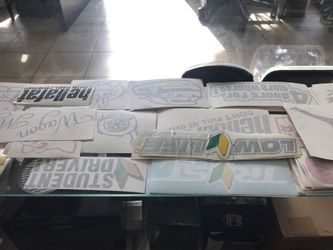 Stickers $2.50 each or two for 5.00