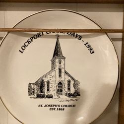 Lockport Illinois Canal Days Commemorative Plates 20 With Wall Racks 