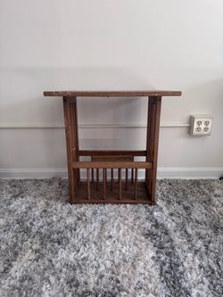 Wooden magazine stand