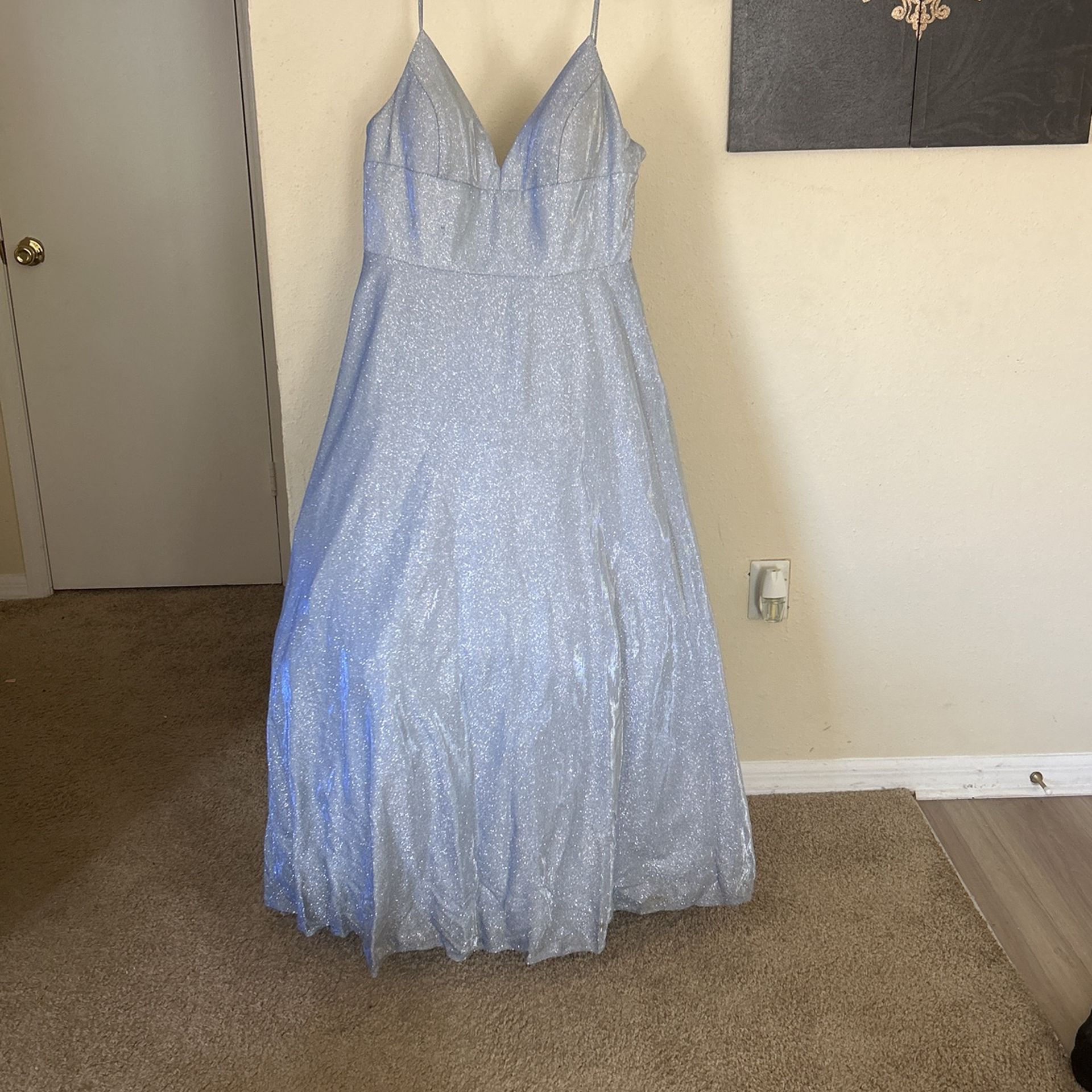 Shimmery Periwinkle Bridesmaids Dress