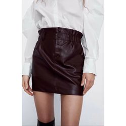 Zara Faux Leather Mini Skirt
