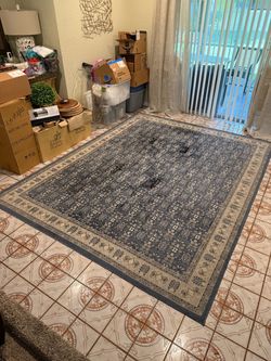Large Blue Traditional Area Rug