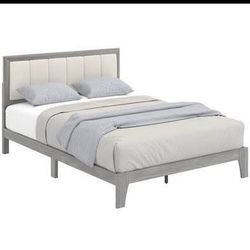 New in box Full Bed Frame with Headboard Full Size Platform Bed Frame with Wooden Slats