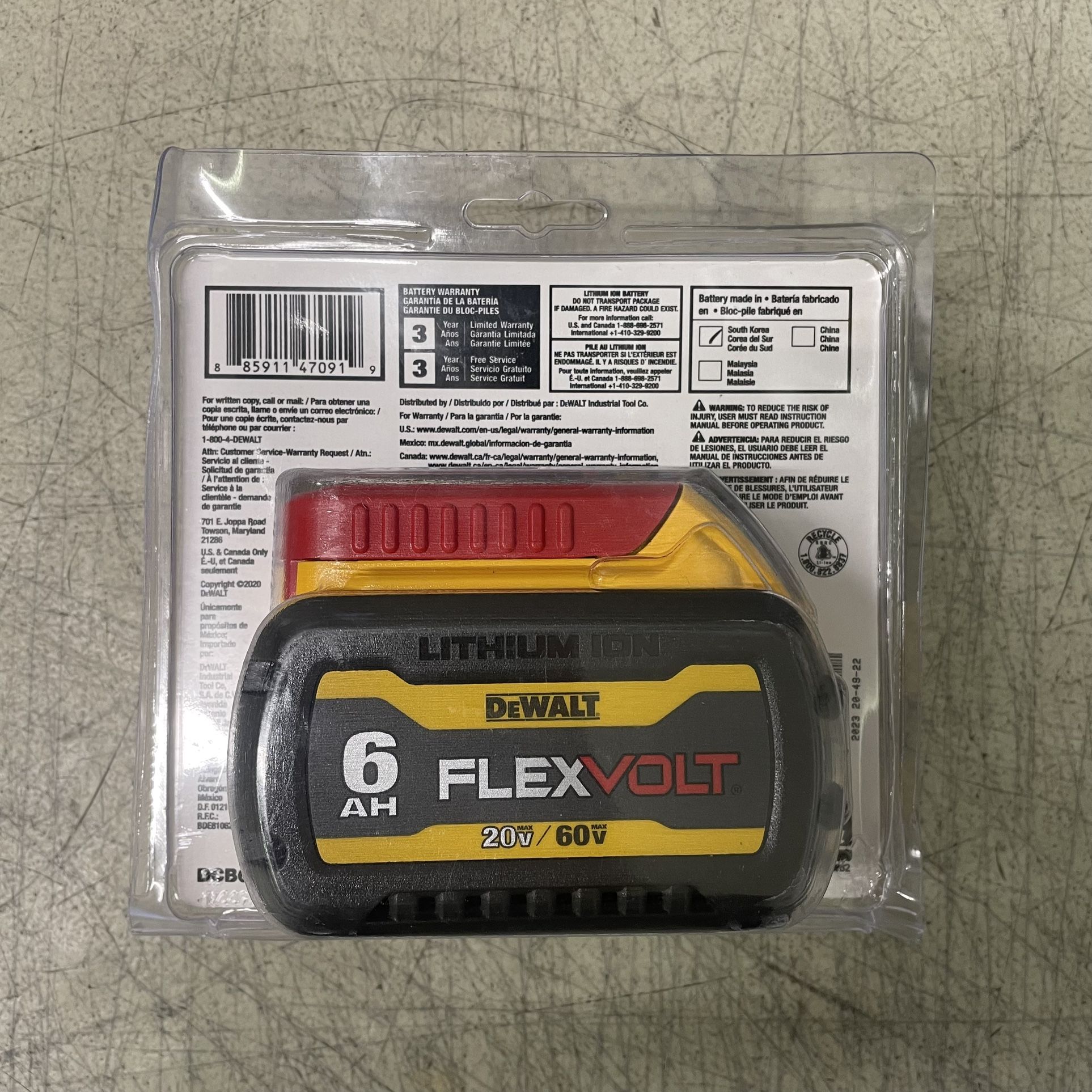 Dewalt DCB606 FlexVolt 6AH Battery *Brand New*