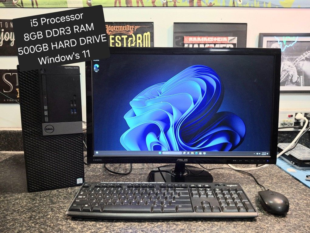 Dell Desktop Computer With Monitor Keyboard And Mouse Included