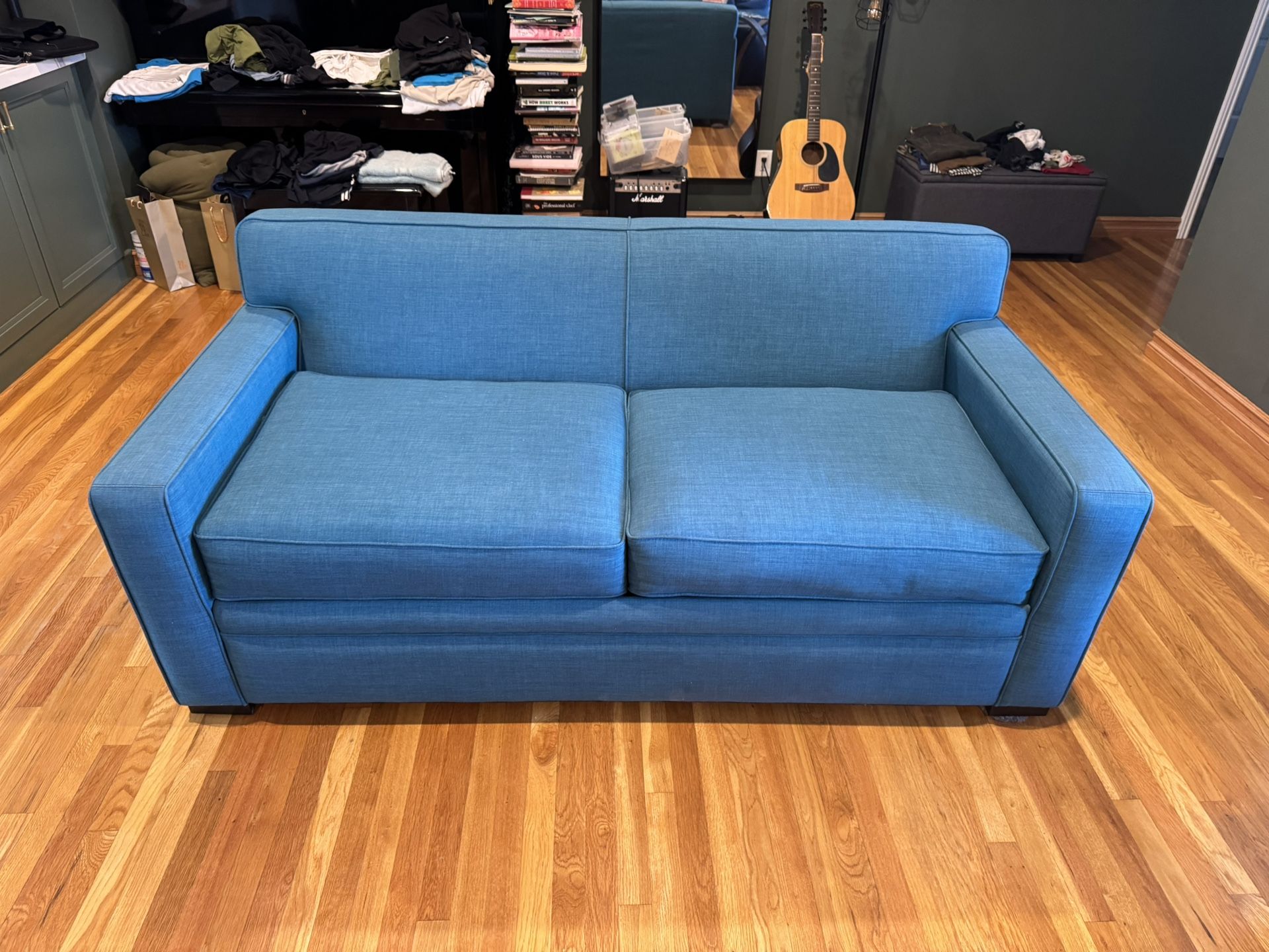 MCM Blue Sofa Pull Out Couch