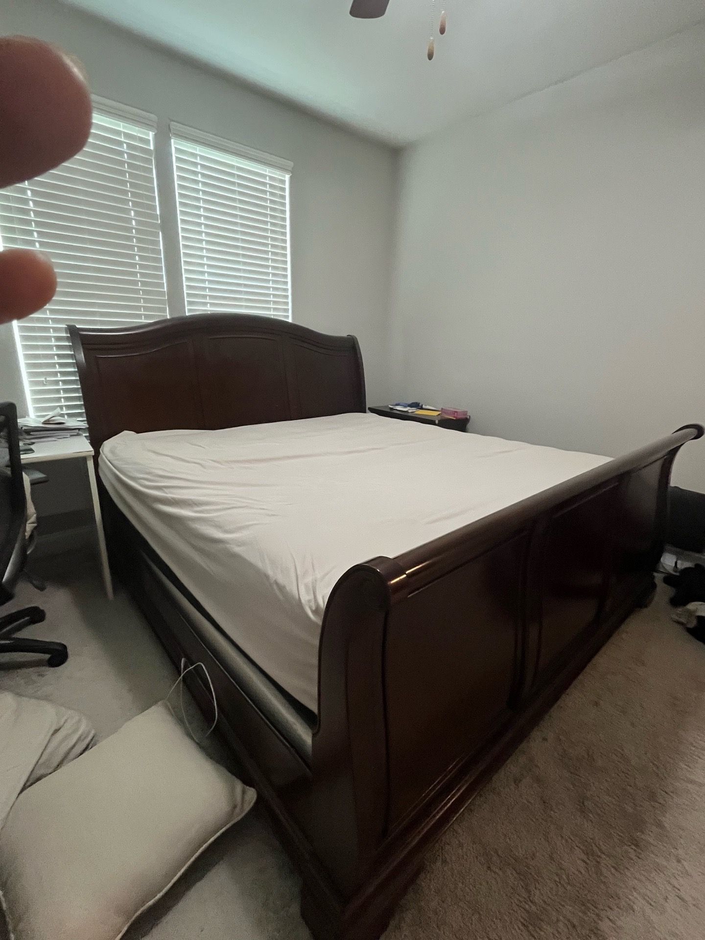 King bed frame with mattress