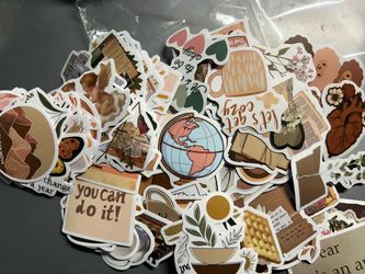 Floral Scrapbook Stickers Brown & Vintage
