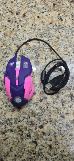 Purple and pink gaming mouse (wired)