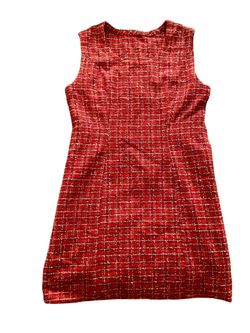 Red Tweed Sleeveless Mini Dress- Bought in Spain
