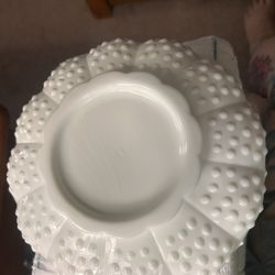 Vintage Fenton White Milk Glass Hobnail Ashtray Chip Dip Dish Mid Century Signed Out the Door Inventory