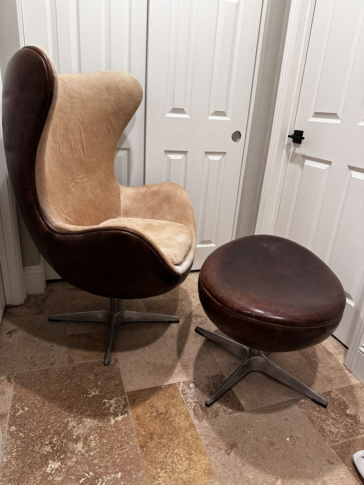 Restoration Hardware Egg Chair / Ottoman
