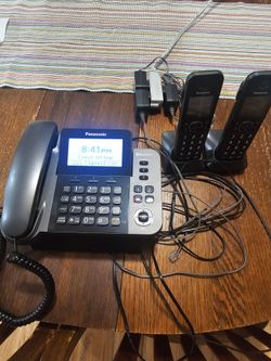 Panasonic Link2Cell Bluetooth Cordless Phone System (KX-TGF383M) - 2 Handsets