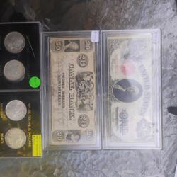 1917 $1 LEGAL NOTE & $20 CONFEDERATE NOTE & (2) MORGAN & PEACE DOLLAR SETS!!!!! 