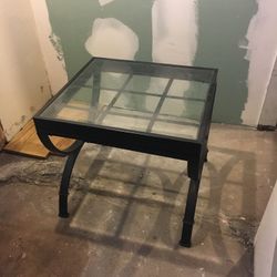 Two glass tables in excellent shape. A complement  to any room.  Remodeling  - Please disregard the background.