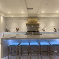 5 Brass Counter Stools