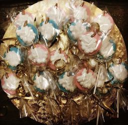 Gender reveal party mesa de postres