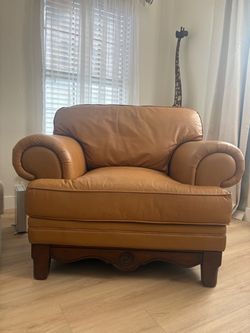Brown  Leather Oversized Chair