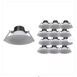 E4DL 8 in. Selectable CCT White Canless Commercial Integrated LED Recessed Light Trim 1100 lms ENERGY STAR (12-Pack)