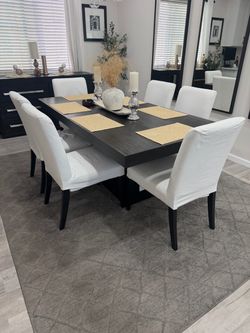 Dark brown / espresso expandable dining room set
