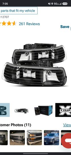Chevy Silverado black headlights