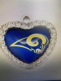 Los Angeles Rams heart pendant