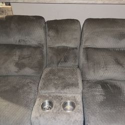 Grey Sectional Recliner Couch 