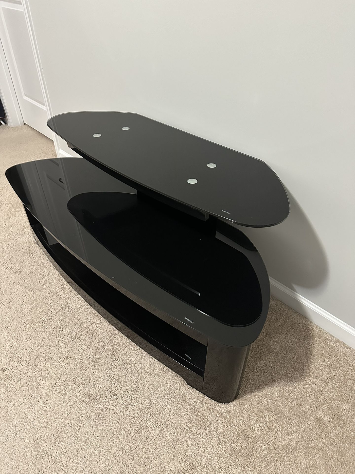 Black Glass TV Stand