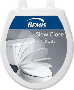 Bemis 730SL Slow Close Toilet Seat, Hinges Never Loosen, Durable Plastic, Made in USA, Round, White. 0027