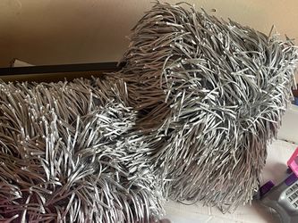 Silver Tinsel Garland Decoration Pillows