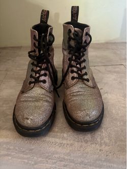Size 7 rainbow glitter Dr. Marten boots