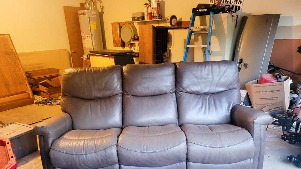 Leather Lazyboy Reclining Sofa