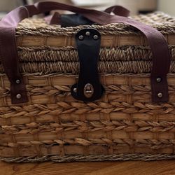 Large Picnic Basket With Cooler Bag 