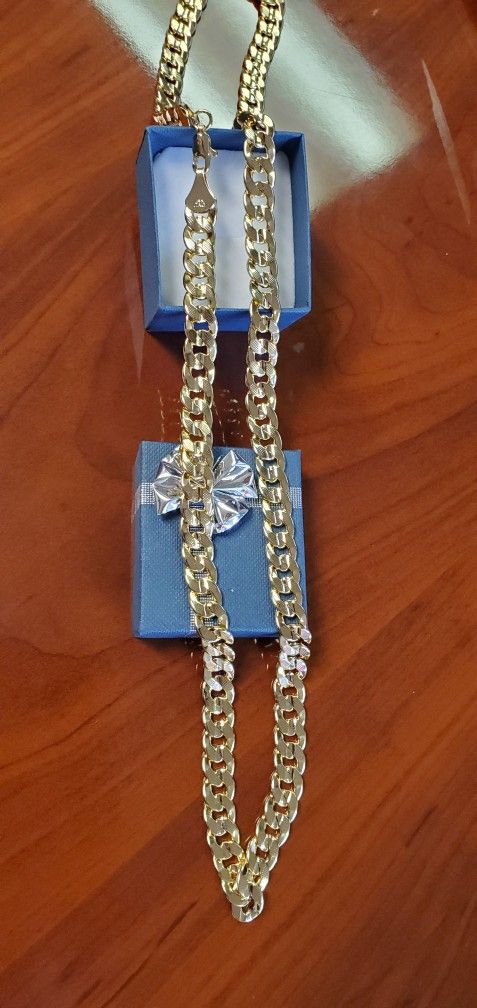 14K Gold Plated, 30 inch Chain Necklace, 9mm thick