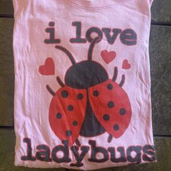 Pink Ladybug Shirt Size Small