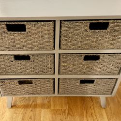 Wood And Wicker Dresser