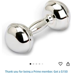 Sterling Silver Dumbbell Rattle - Empire Silver