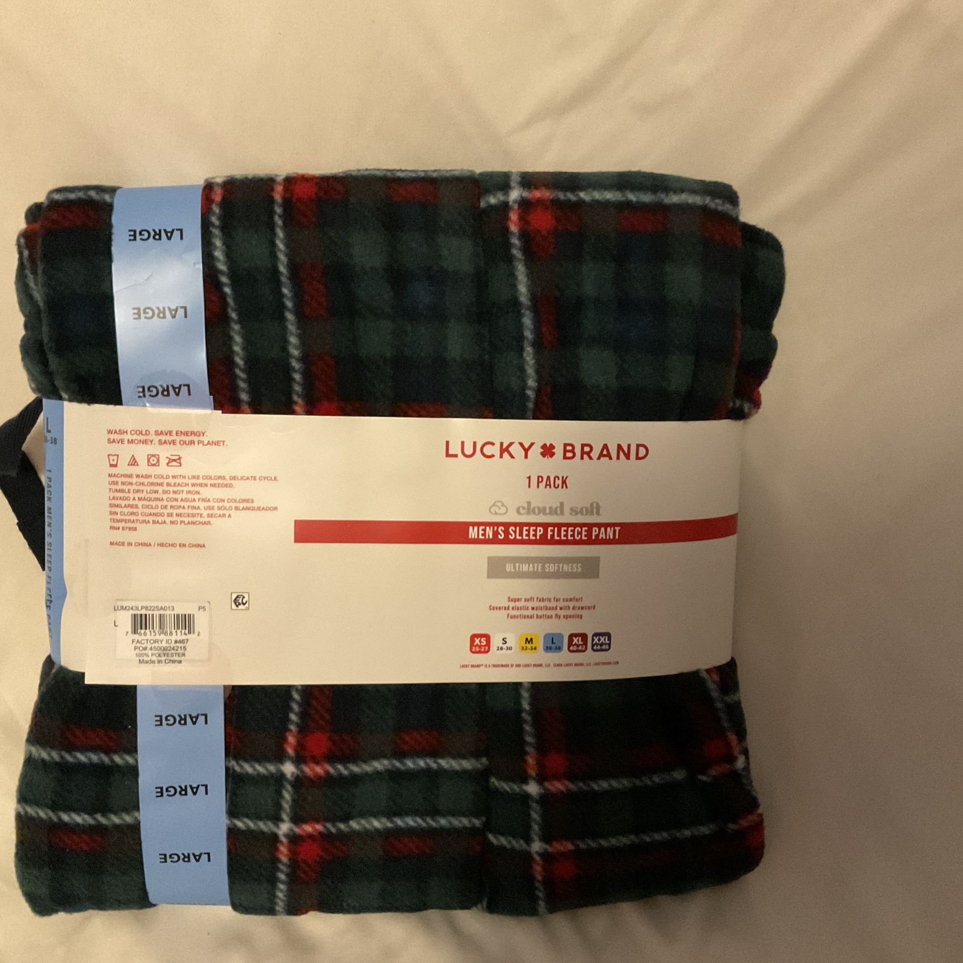 Mens LUCKY BRAND Sleep Fleece PAJAMAS/ LOUNGE PANT