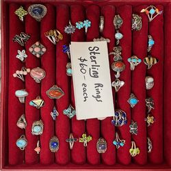 Antique Sterling Silver Rings For Valentines Day Gifts