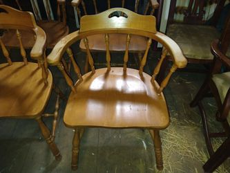Solid Wood Vintage Captain's chairs , set of four