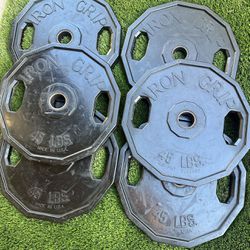 Iron Grip 45lb Rubber Olympic Weight Plates