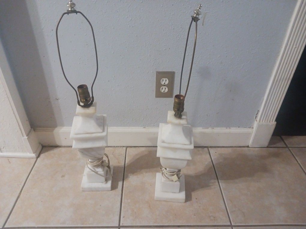 Marble Lamps .No Shades 120 VAC
